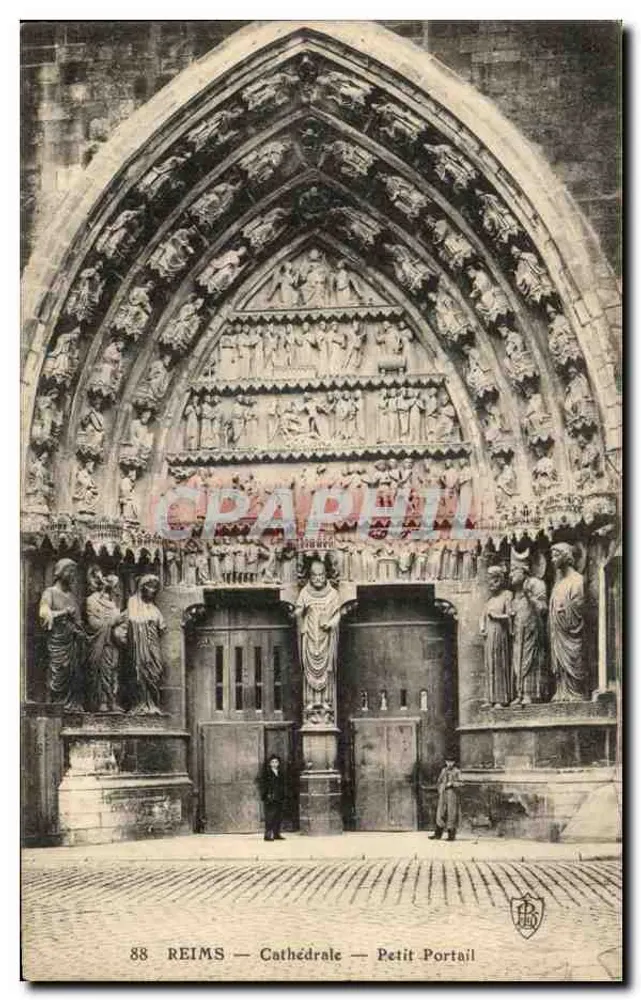 Reims — Catedral — Pequena Porta — n° 88 - Frente