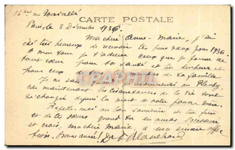 Place de la Bastille — colonne de la Bastille avec statue de la Liberté — éditeur Cadman, n° 15 - Verso