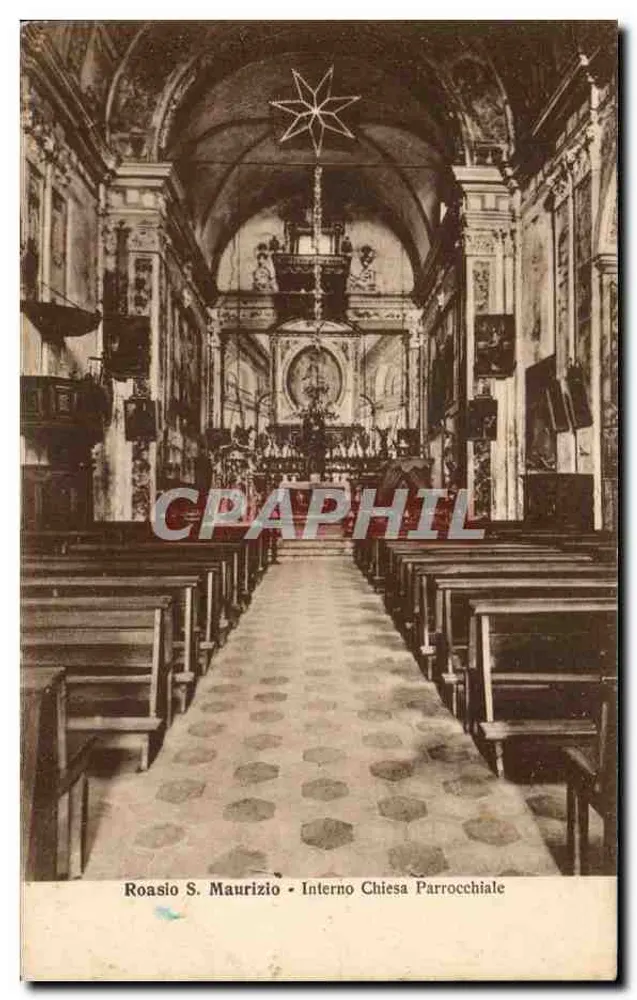 Roasio S. Maurizio — Interior da Igreja Paroquial — Edição Reservada S. Vogliazzi n°104242 - Frente