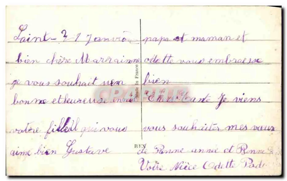 Criança com buquê — Boa Ano — editor desconhecido, n° 4109 - Verso