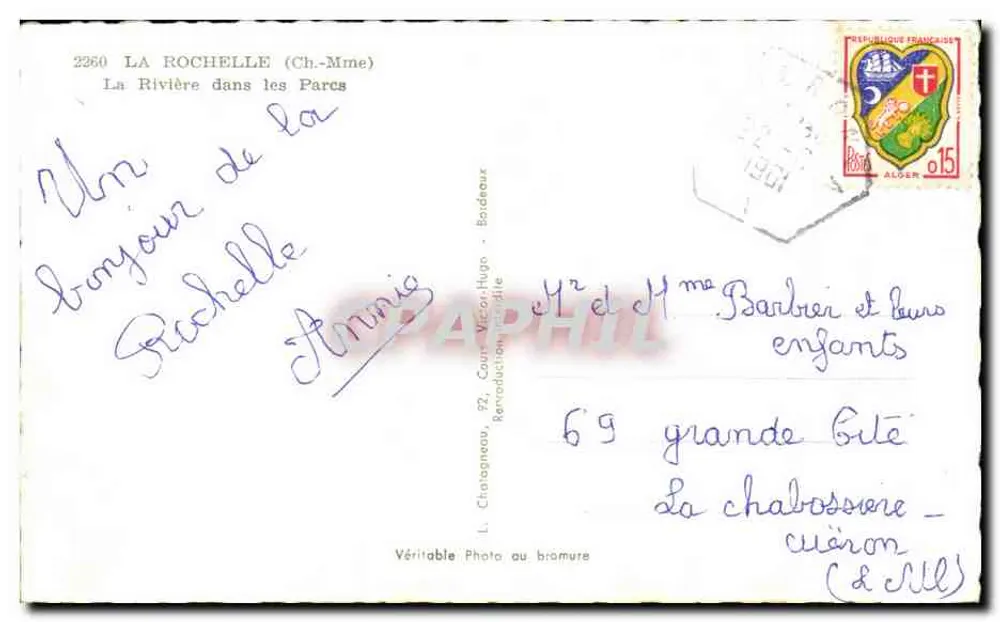 Der Fluss in den Parks — La Rochelle — Verlag Elcée - Rückseite