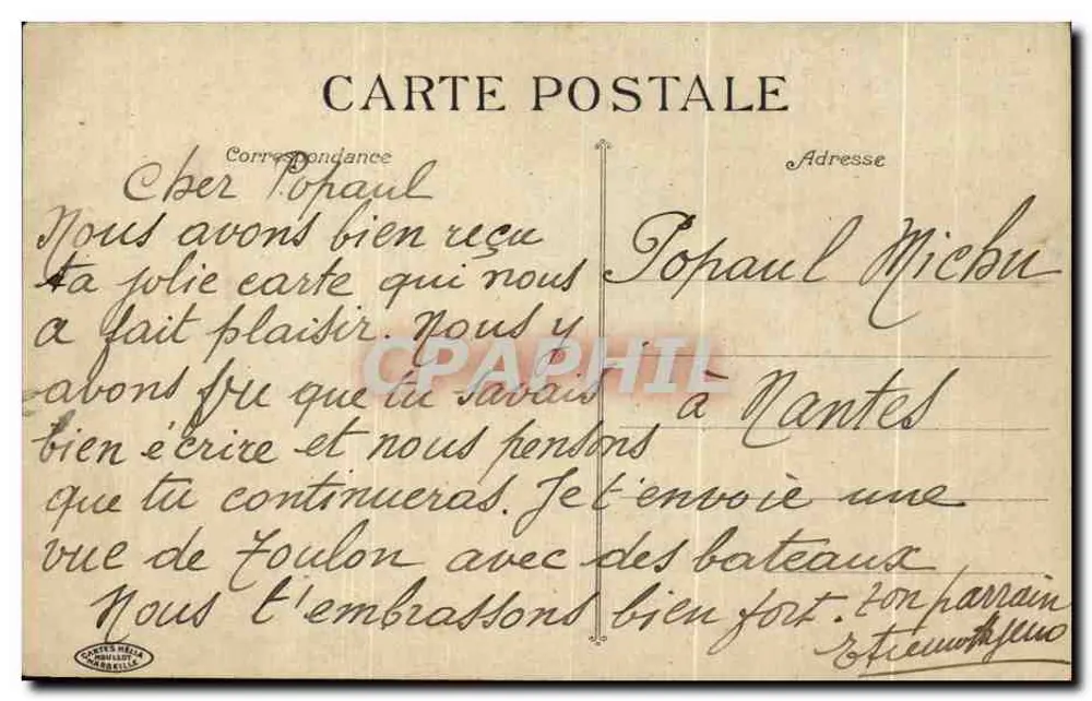 Toulon — Allgemeiner Blick auf den Kai — Verlag: Société Méta Géneratille - Rückseite