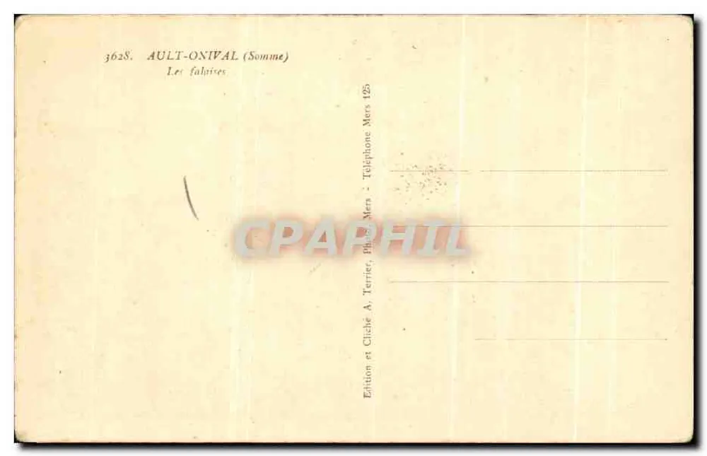 Ault-Onival — Die Klippen — Édition A. Terrier, Mers - Rückseite