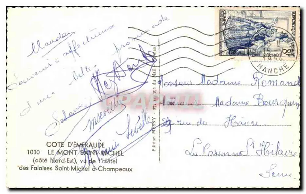 Mont Saint-Michel — Ansicht aus dem Nordosten — Edition MESNY - Rückseite