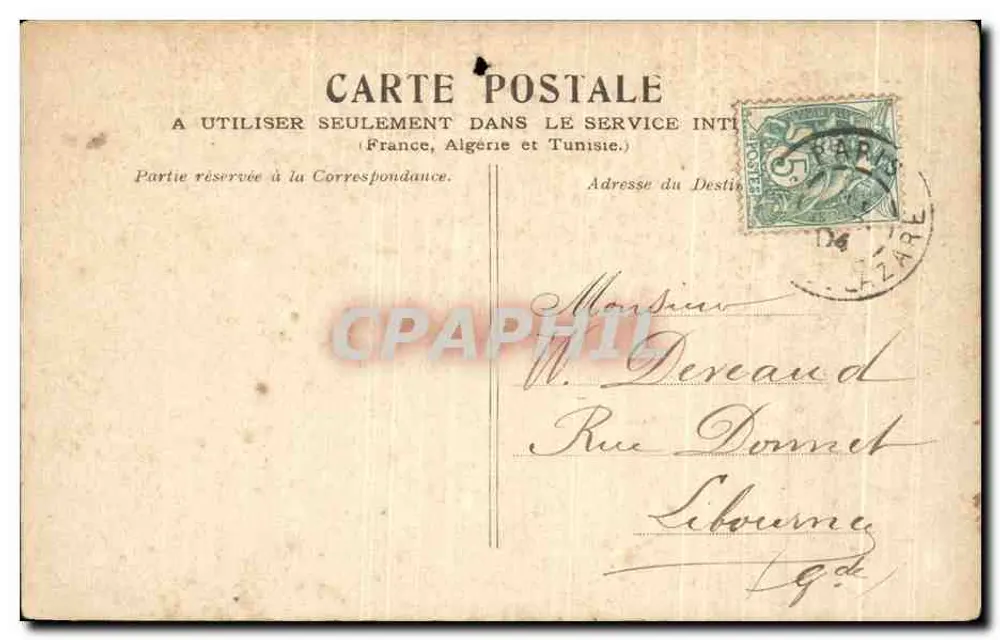 Paris — Die Gare d'Orléans, Quai d'Orsay — unbekannter Verleger - Rückseite