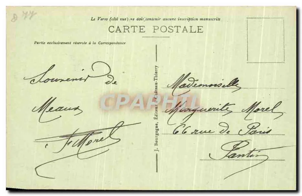 Meaux - La Cathédrale — Édit. J.B. n°103 - Verso
