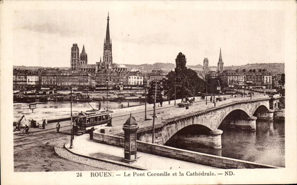 Rouen — Der Pont Corneille und die Kathedrale — ND. - Vorderseite