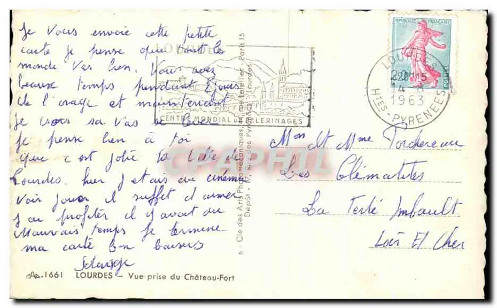 Lourdes — Ansicht vom Château-Fort — Cap - Rückseite