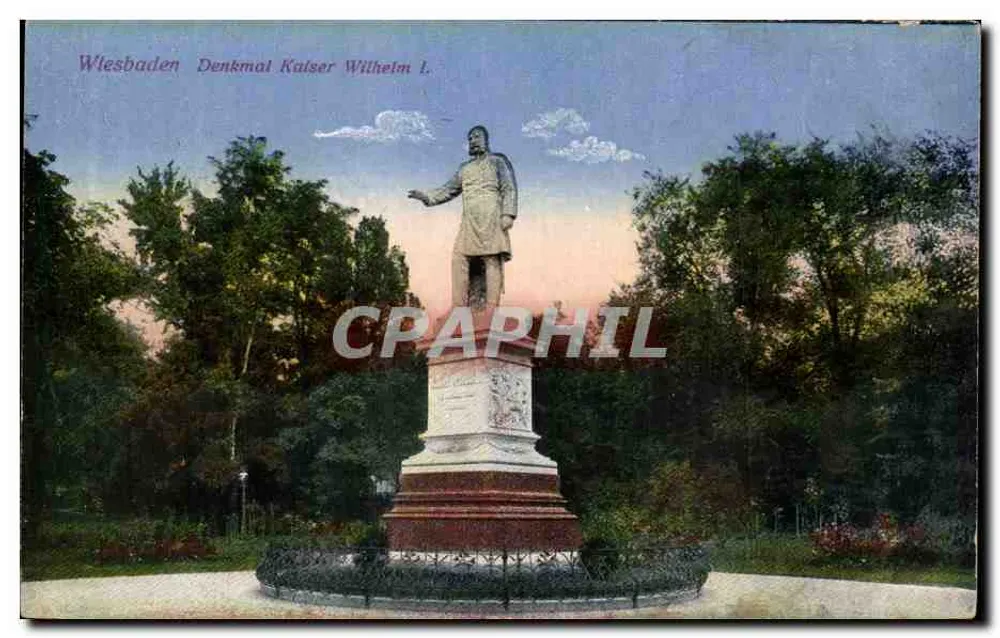 Wiesbaden — Monument ao imperador Guilherme I — editor não identificado - Frente