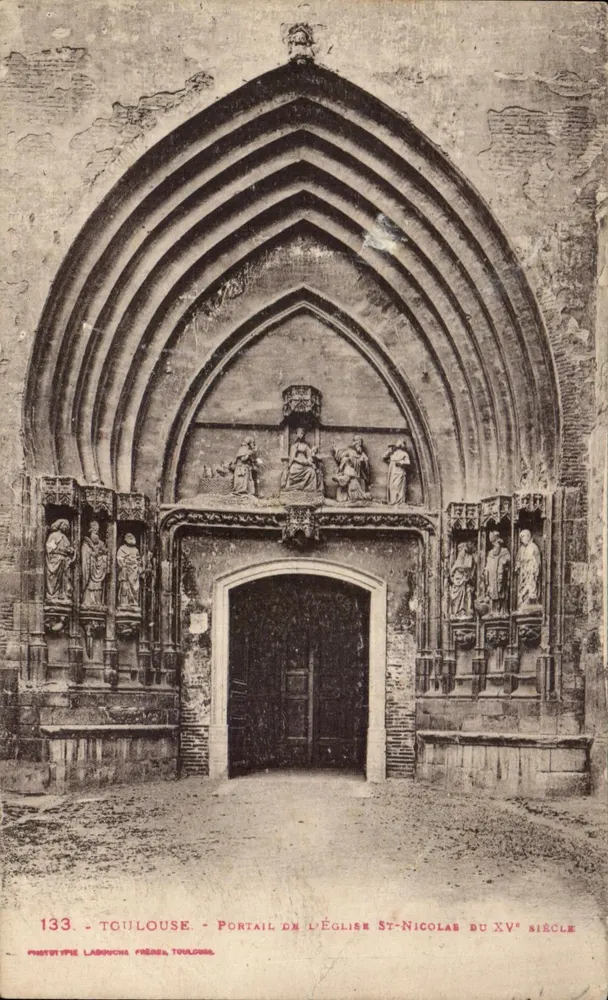 Toulouse - Portal der Kirche Saint-Nicolas aus dem 15. Jahrhundert — Phototype Labouché Frères, Toulouse, n°133 - Vorderseite