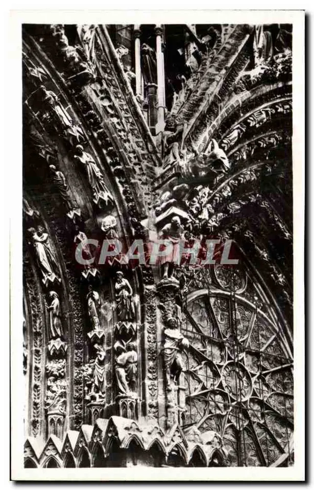 Kathedrale von Reims — Nordspitze des Großen Portals — Ed. Reims - Vorderseite