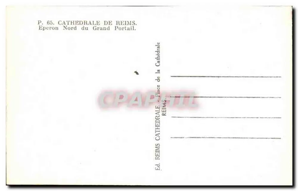 Kathedrale von Reims — Nordspitze des Großen Portals — Ed. Reims - Rückseite