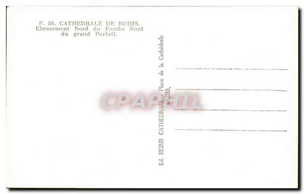 Kathedrale von Reims — Nordansicht des Nordportals des Großen Tors — E.D. REIMS - Rückseite