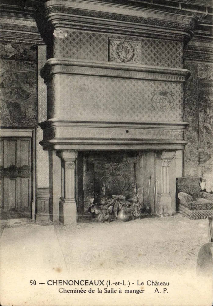 Chenonceaux (Loire-et-Loire) - Das Schloss - Kamin der Speisekammer - Vorderseite