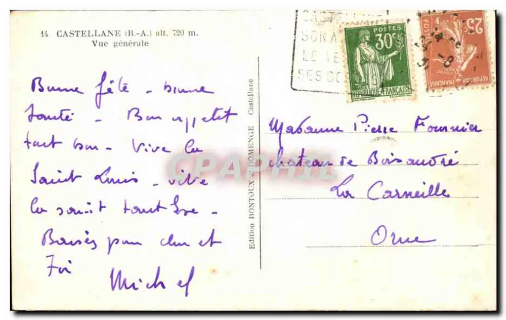 Castellane (B.-A.) — Vista geral — Edição Bontoux - Verso