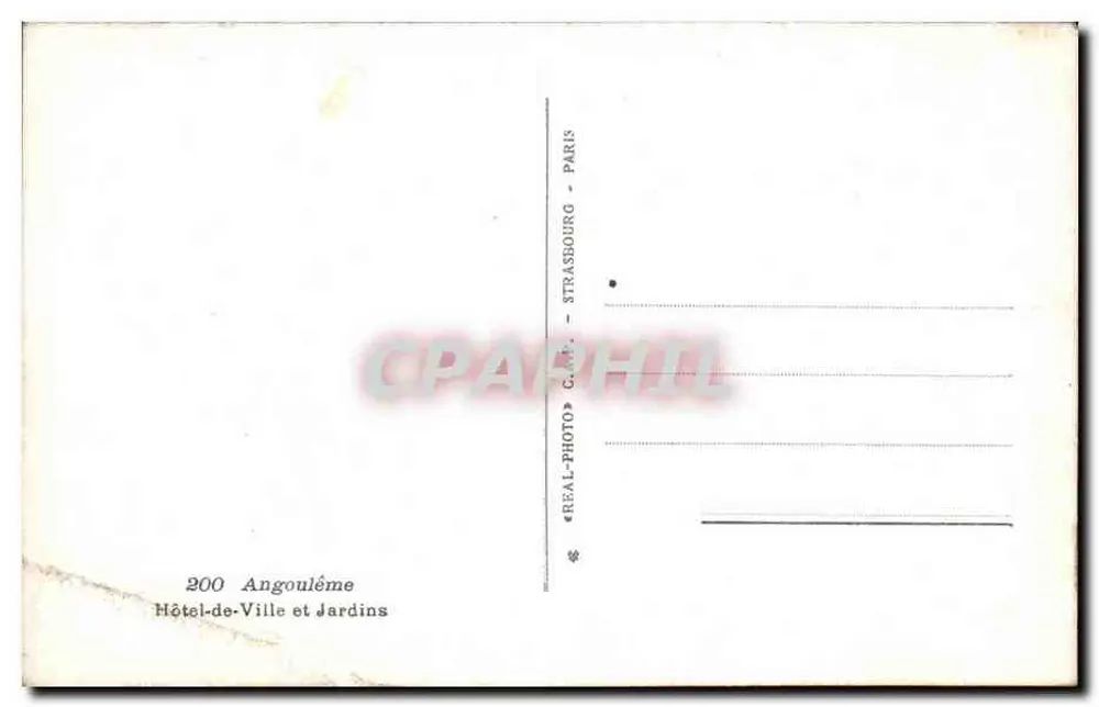 Stadthaus und Gärten — Angoulême — « REAL-PHOTO » G.M.P. - STRASBOURG - PARIS - Rückseite
