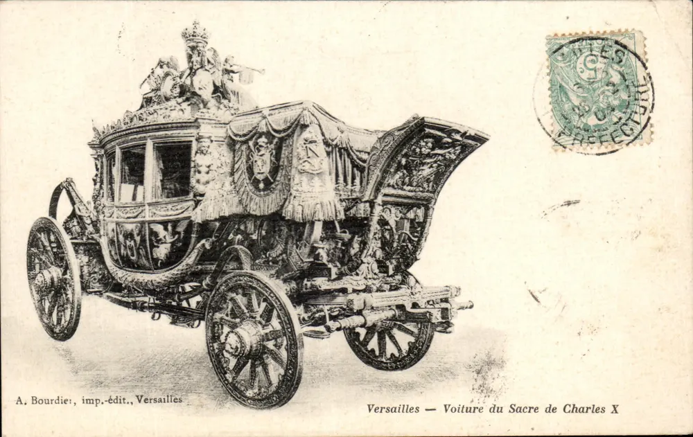 Versailles — Krönungskutsche von Charles X — A. Bourdier, Verlag, Versailles - Vorderseite