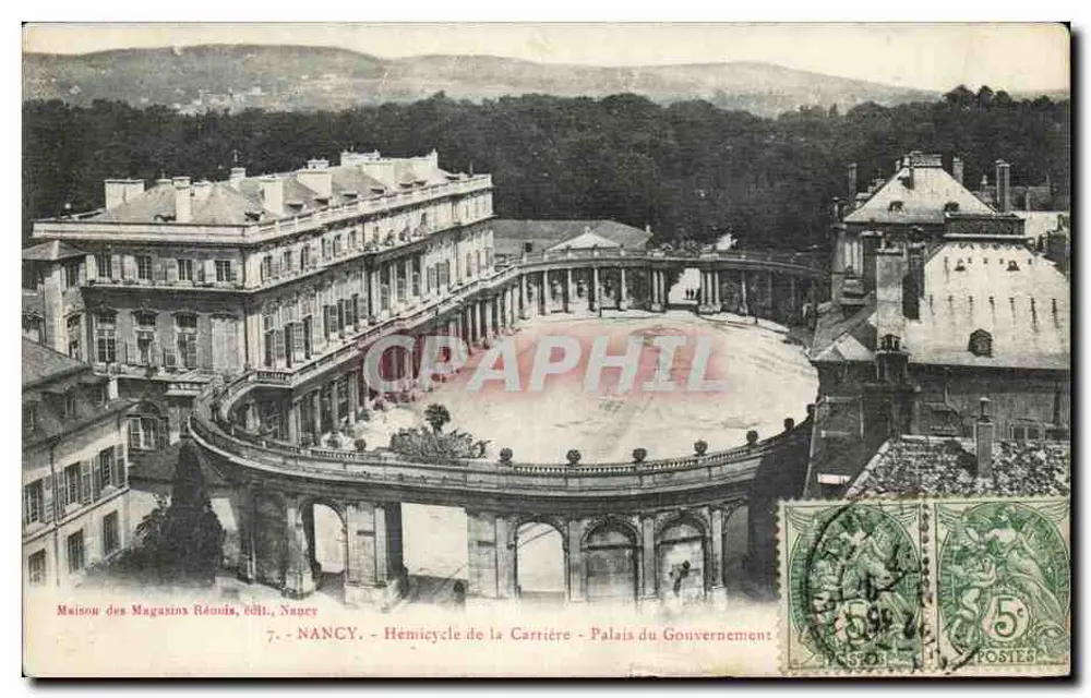 NANCY — Hemicycle de la Carrière - Palais du Gouvernement — Verlag Maison des Magasins Réunis, Nancy, n°7 - Vorderseite