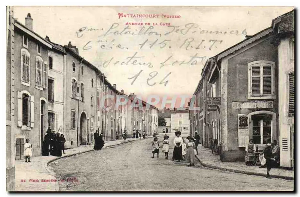 Mattaincourt (Vosges) — Avenue de la Gare — Ad. Weick Saint-Ime, n° 47084 - Recto