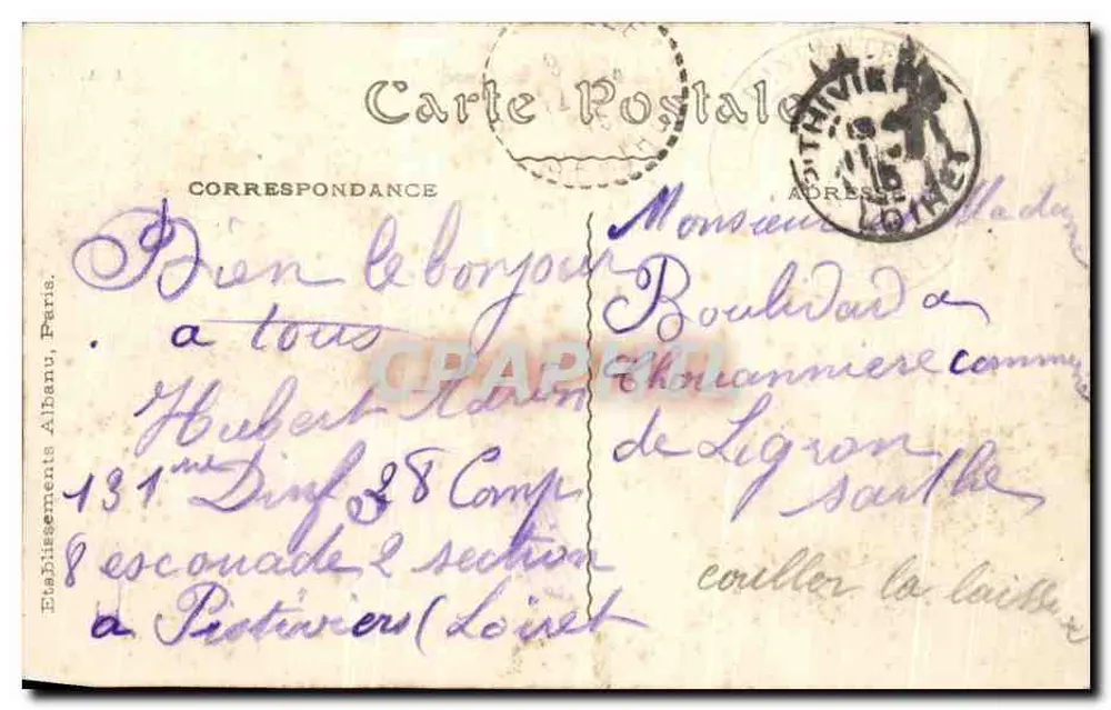 Orléans — A Estação — Editor E.A. n°117 - Verso