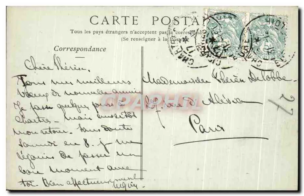 Chartres — Die Kathedrale, Ansicht von Cachemback — Sammlung ND Phot - Rückseite