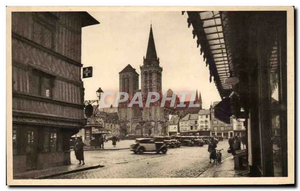 Lisieux — Kirche Saint-Pierre und altes Haus aus dem 16. Jahrhundert — H. Eveno, Buchhandlung Saint-Pierre, 12, place Thiers, Lisieux - Vorderseite