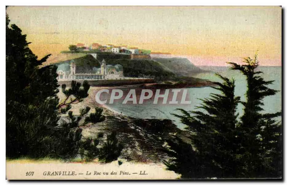Granville — Vista del Roc desde Des Pins — LL. n°107 - Anverso
