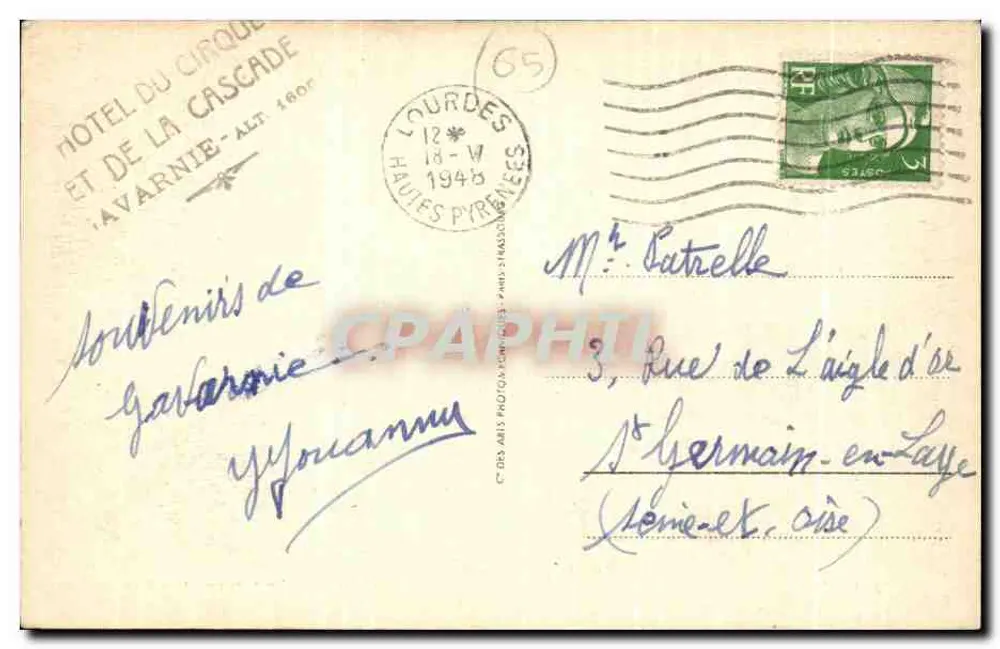 Gavarnie — O Circo e a Chaumière — Editor ARA, n° 56 - Verso