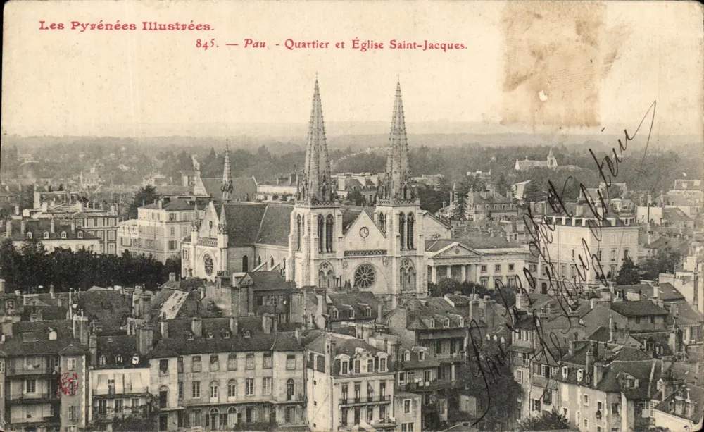 Pau - Bairro e Igreja de São Jacó — As Pirineus Ilustradas, n° 845 - Frente