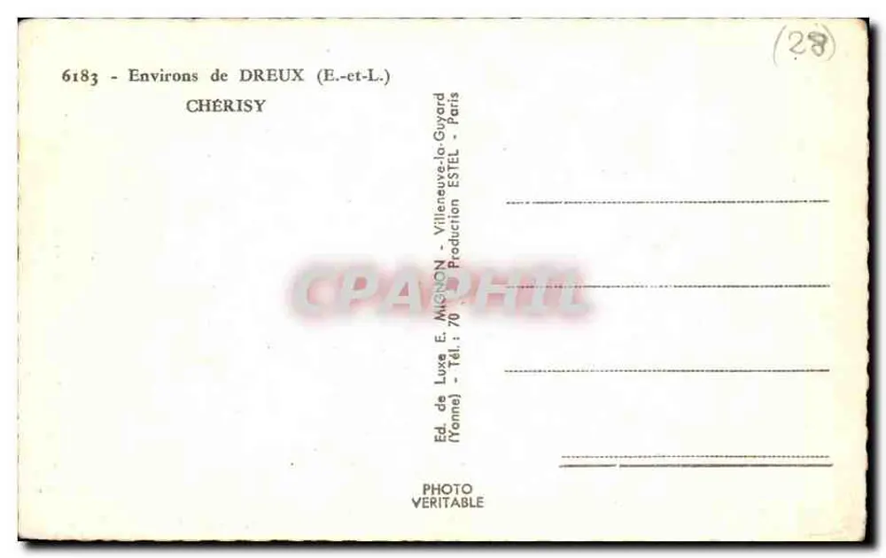Chérisy — Environs de Dreux — E. Mymon - Verso