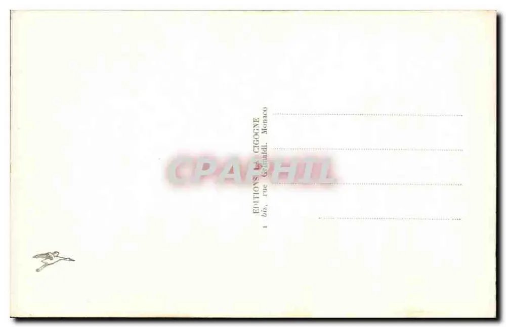 Menton — Vista tirada do Boulevard de Garavan — Éditions Cigogne, Mônaco - Verso