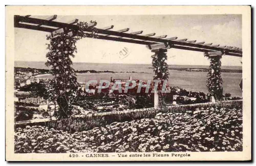 Cannes — Vista entre as Flores Pergola — J. Gilletta et Cie, N° 420 - Frente