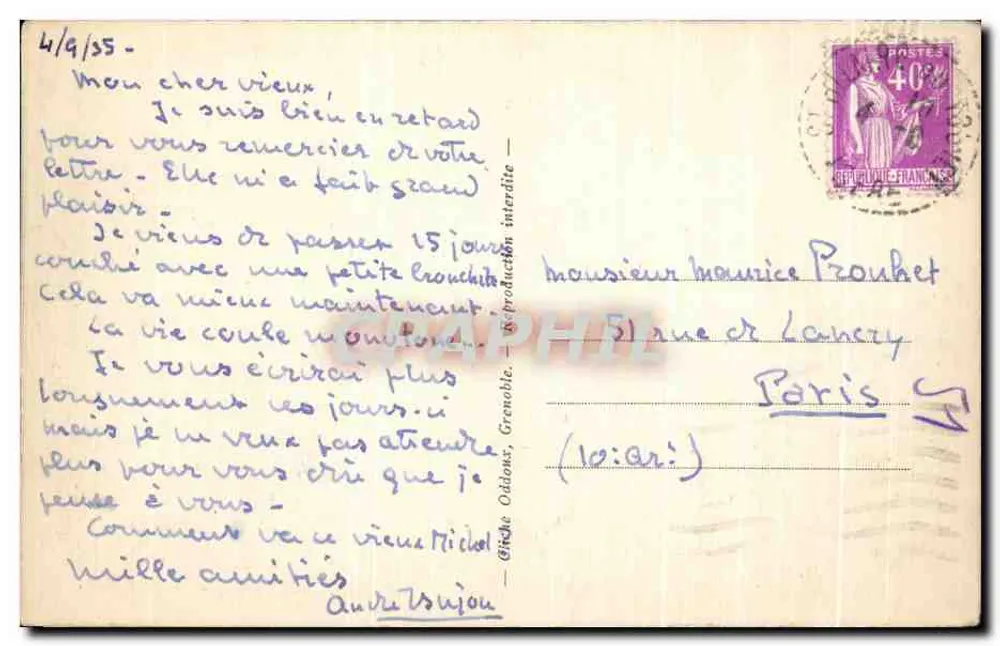 Plateau der PETITES ROCHES — Studenten-Sanatorium (1150 m.) — Verlag Codilouy - Rückseite