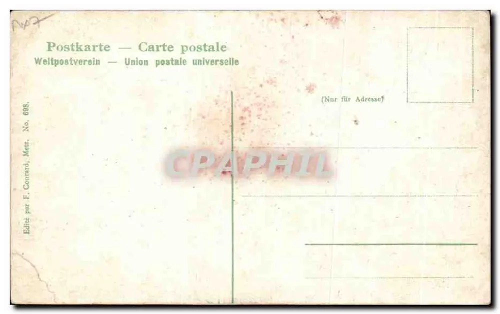 Metz — Panorama pris du St. Quentin — éditeur F. Conrard, Metz, n° 698 - Verso
