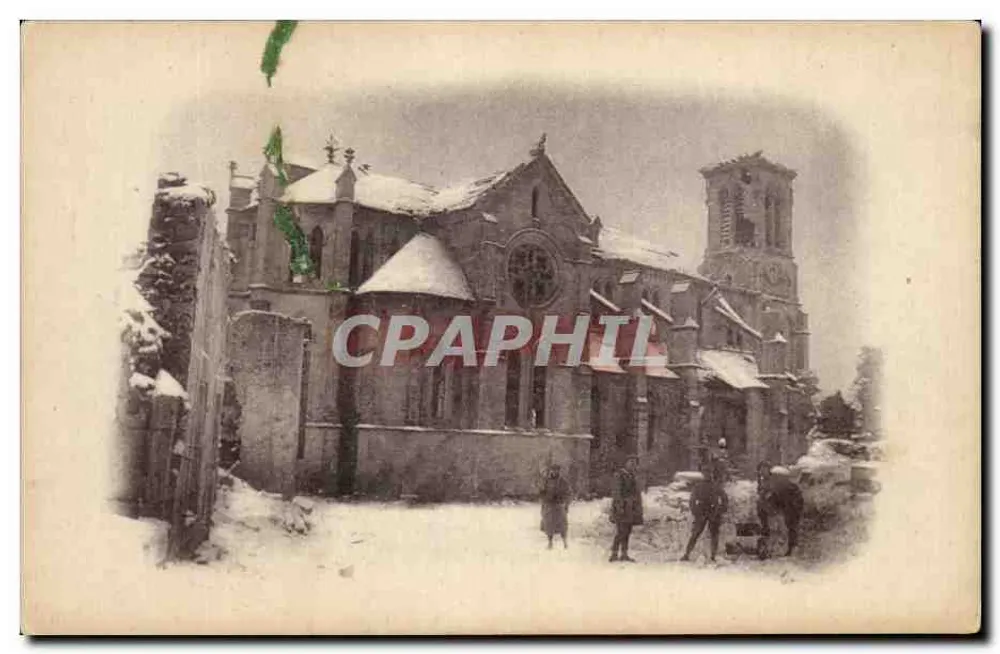 Church of Saint-Étienne — winter view with snow — unidentified publisher - Front