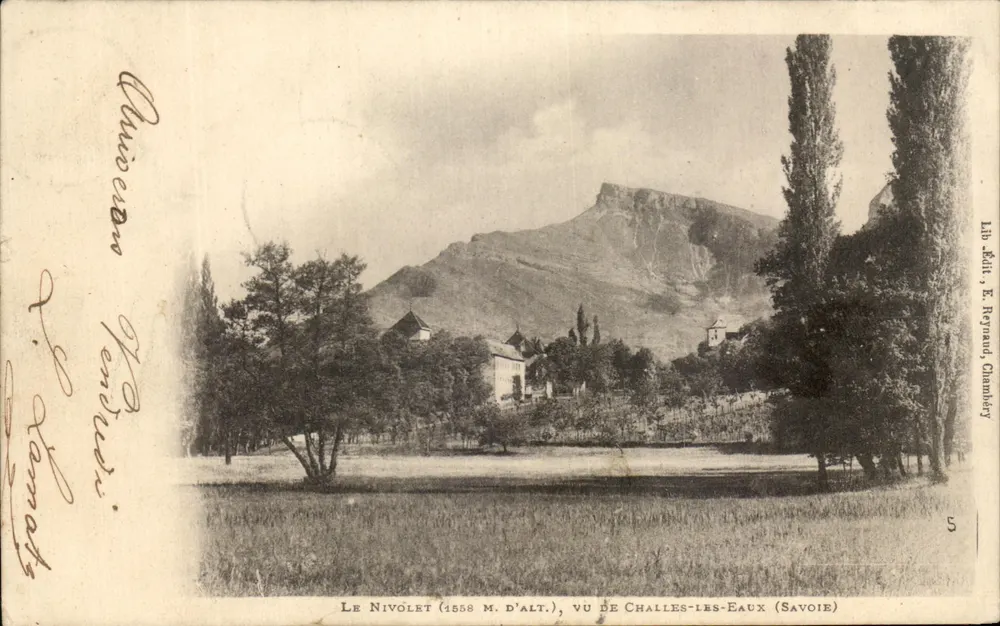 ले निवोलेट (1558 मी. ऊँचाई), चाल्स-ले-एऊज़ (सैवोय) से देखा गया - प्रकाशक आर. रेनॉ, चंबेरी - संख्या 5 - आगे