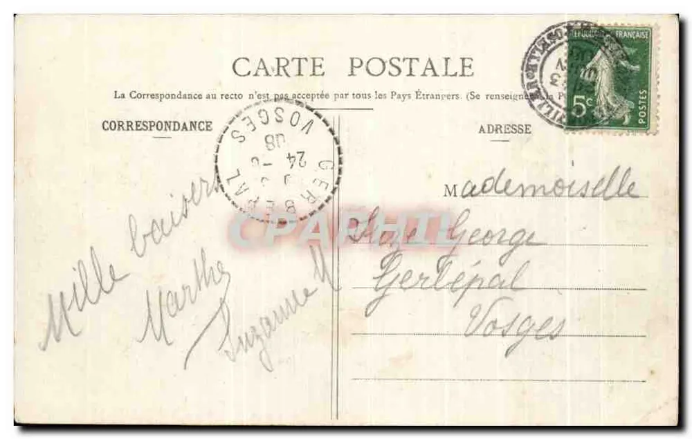 Der Tempel am Gipfel des Doron — Die Haute-Vosges — C. Thomas, Verlag in Celles - 4836 - Rückseite