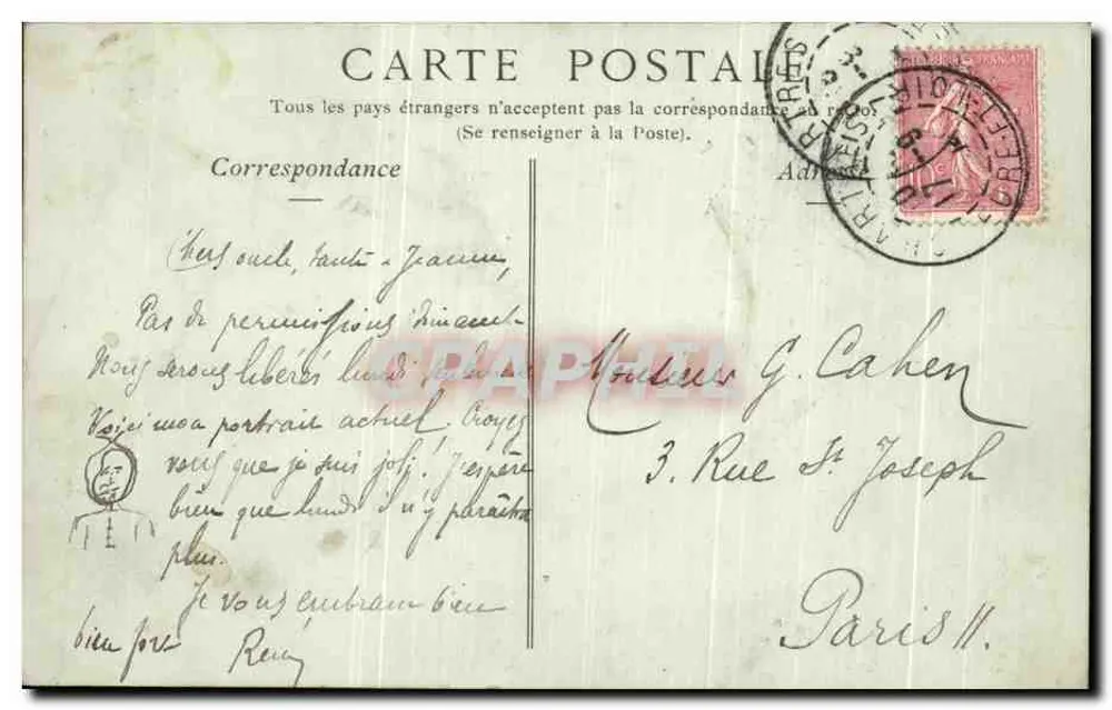 Châtres — Velha Rua Saint-Yves — Marguerite à la Plasse - Verso