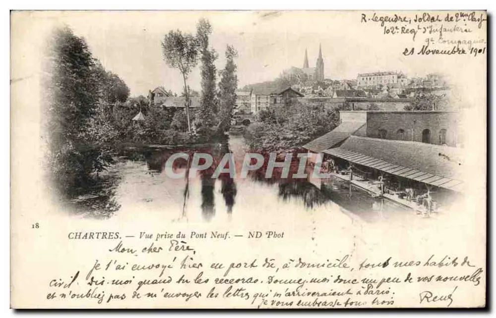 Chartres — Aufnahme vom Pont Neuf — ND 'Phot' - Vorderseite