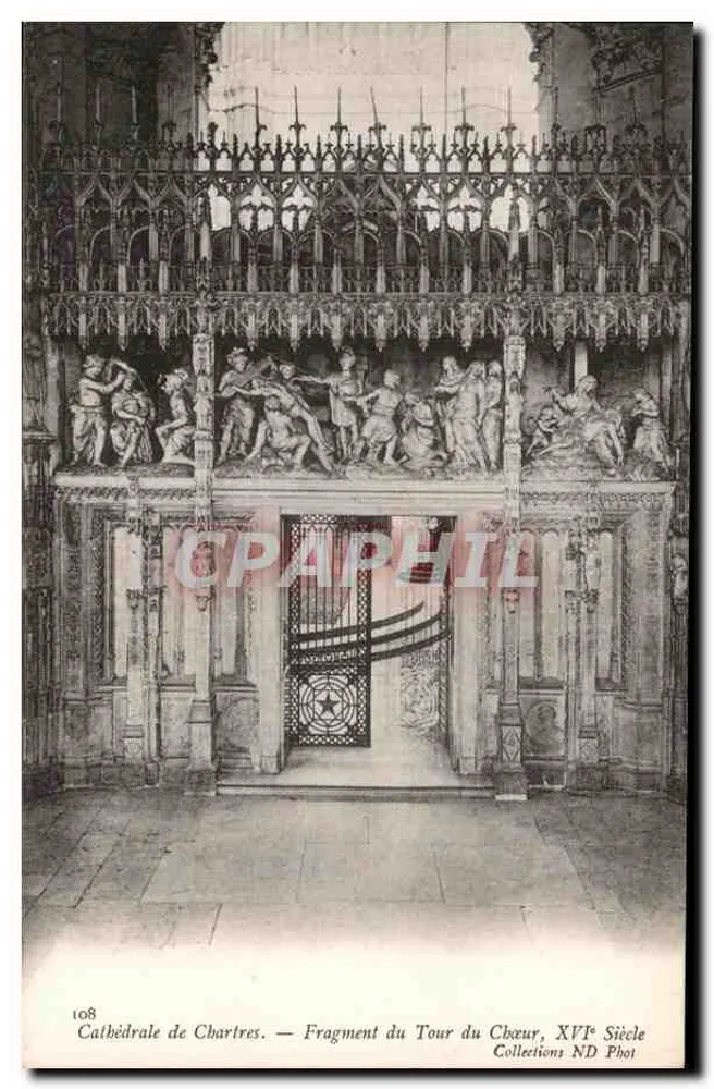 Kathedrale von Chartres — Fragment des Chorwegs, 16. Jahrhundert — Sammlung ND Phot - Vorderseite