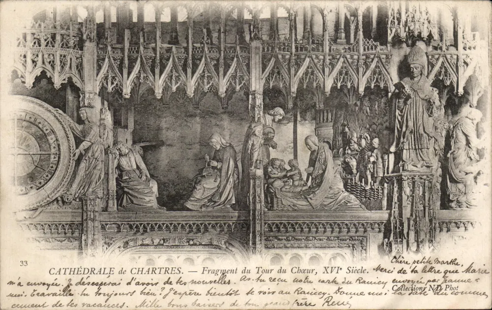Kathedrale von Chartres — Fragment des Chorwegs, 16. Jahrhundert — Sammlung ND Phot - Vorderseite