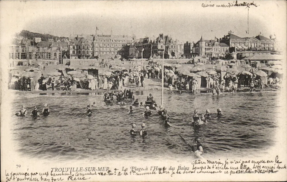 TROUVILLE-SUR-MER — Die Strandpromenade zur Badezeit — Verlag Neurdein Frères, n°70 - Vorderseite