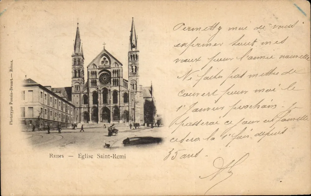 Reims — Igreja de São Remi — Fototipo Ponsin-Druart - Frente