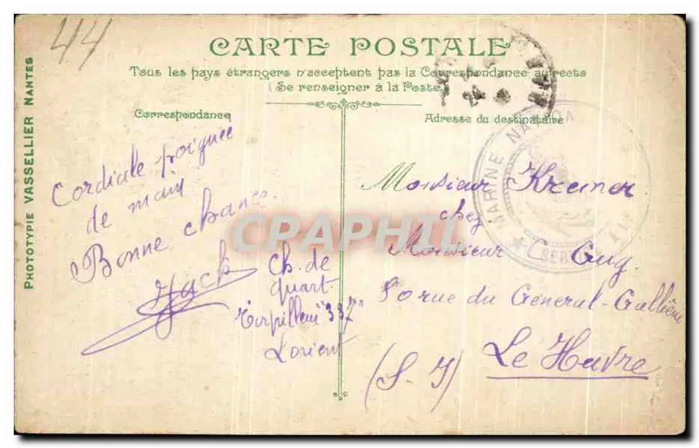 Distribution de la soupe — à bord d'un navire — Phototype Vasseiller, n° 2677 - Rückseite