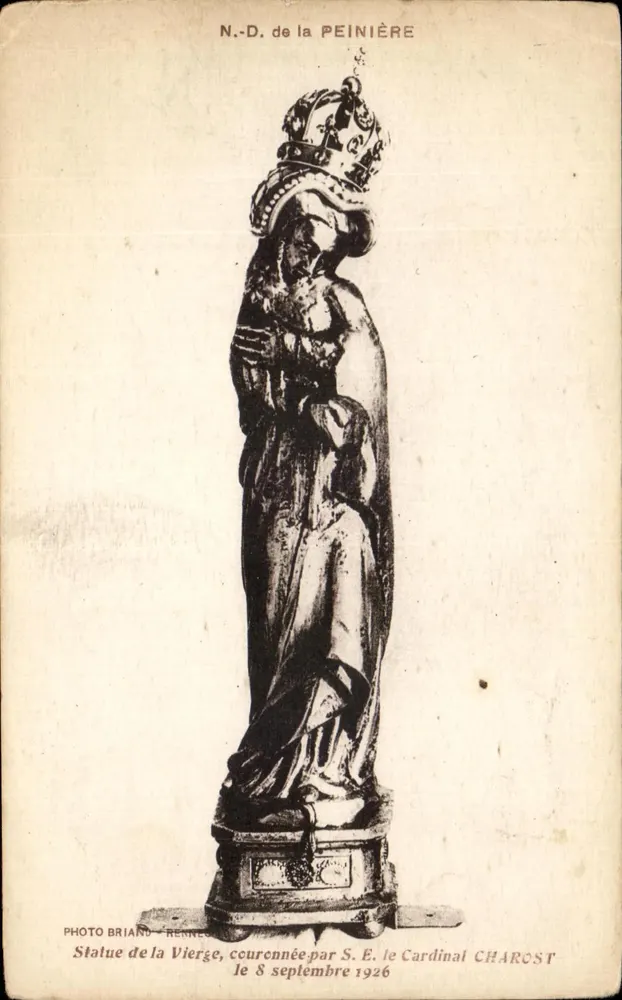 N.-D. de la Peinière — Statue der Jungfrau, gekrönt vom Kardinal Charost — Photo Briand - Rennes - Vorderseite