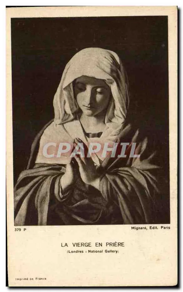 Die Jungfrau in Gebet — (London: National Gallery) — Mignard, Ed. Paris - Vorderseite