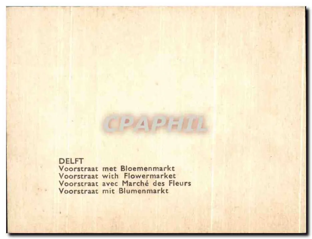 Delft — Voorstraat con Mercado de Flores - Reverso