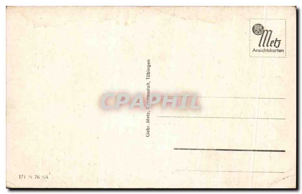 मिटिएलबॉग, 1218 मीटर, क्लीनवाल्सर घाटी — शीतल व्यापक दृश्य — जेब्र. मेट्ज़, ट्यूबिंगेन, संख्या 171 N 76 SA - पीछे