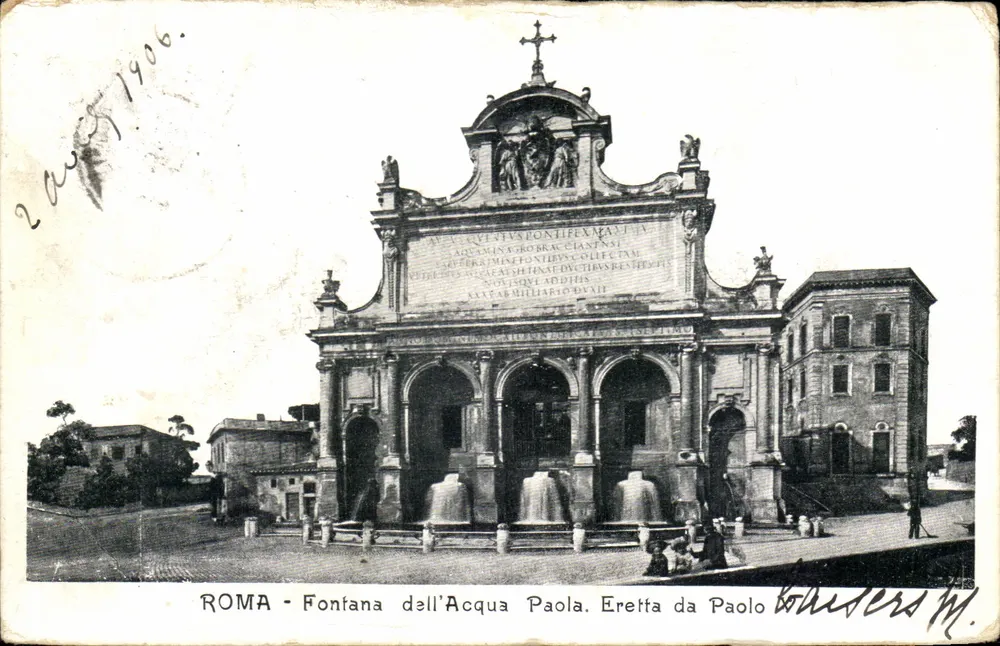 Roma - Fontana dell'Acqua Paola. Eretta da Paolo - Vorderseite