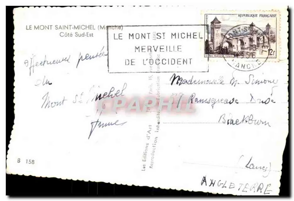 Monte Saint-Michel — vista do lado sudeste — Les Éditions d'Art - Verso